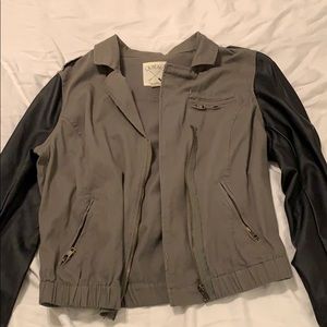 LA Hearts military/leather sleeved jacket